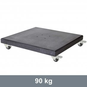 Parasolfod 90 kg i Granit p hjul - Black Polish