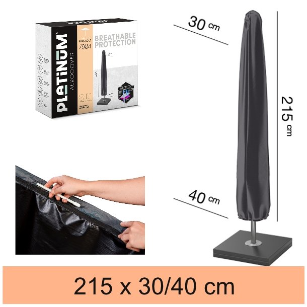 Parasolovertrk 215 cm med lftestang - Aerocover