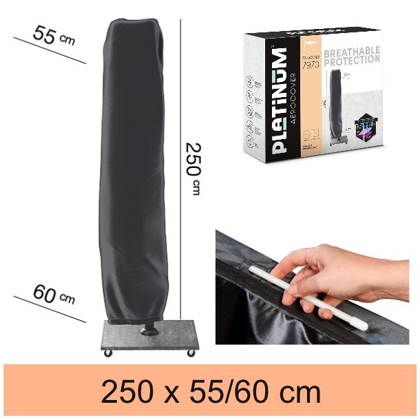 Parasolovertrk 250 x 60 cm Med lftestang - Aerocover