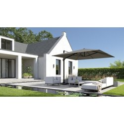 Hngeparasol Challenger T1 Telescope Premium 350 x 350 cm med parasolfod og overtrk