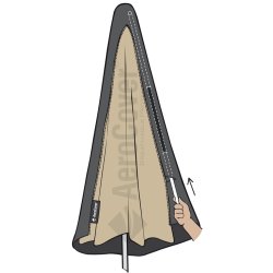 Parasolovertrk 230 cm med lftestang - Aerocover