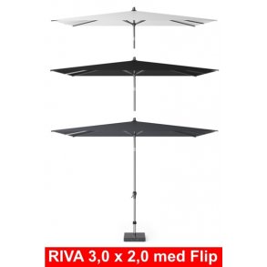 Parasol 3,0 x 2,0 m Riva - Markedsparasol med flip