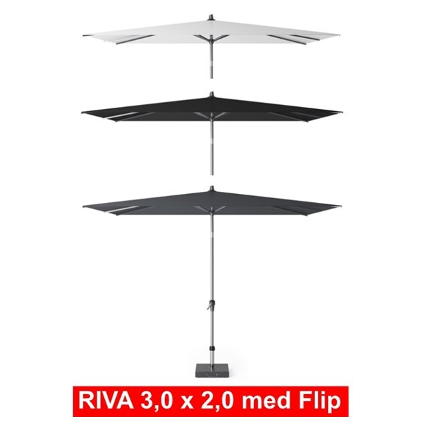 Parasol 3,0 x 2,0 m Riva - Markedsparasol med flip