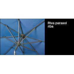 Parasol 2,5 x 2,5 m Riva - Markedsparasol med fod og overtrk